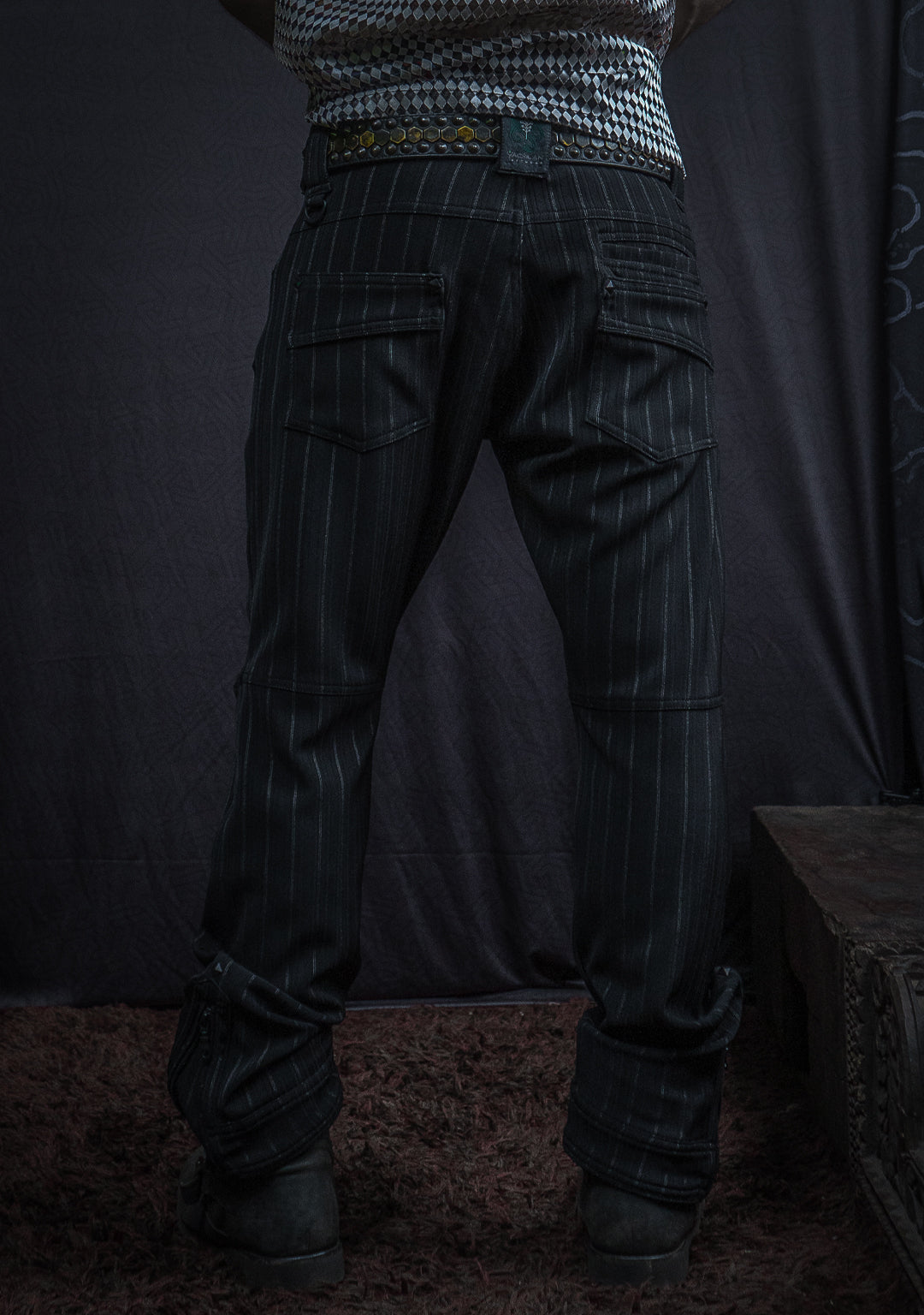 Pants Men / Stretchy Strippes Plain - BLACK PIMP